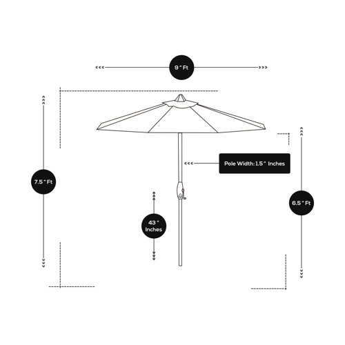 The Twillery Co.® Pierpoint 9' Market Umbrella & Reviews Wayfair
